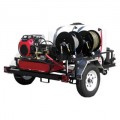 Pressure-Pro Professional 3500 PSI (Gas-Cold Water) Trailer Pressure Washer With Belt-Drive